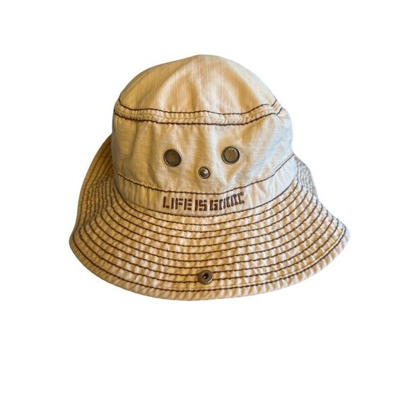 Life Is Good Beige Bucket Hat With Ventilation & Embroidered Logo - Picture 2 of 5